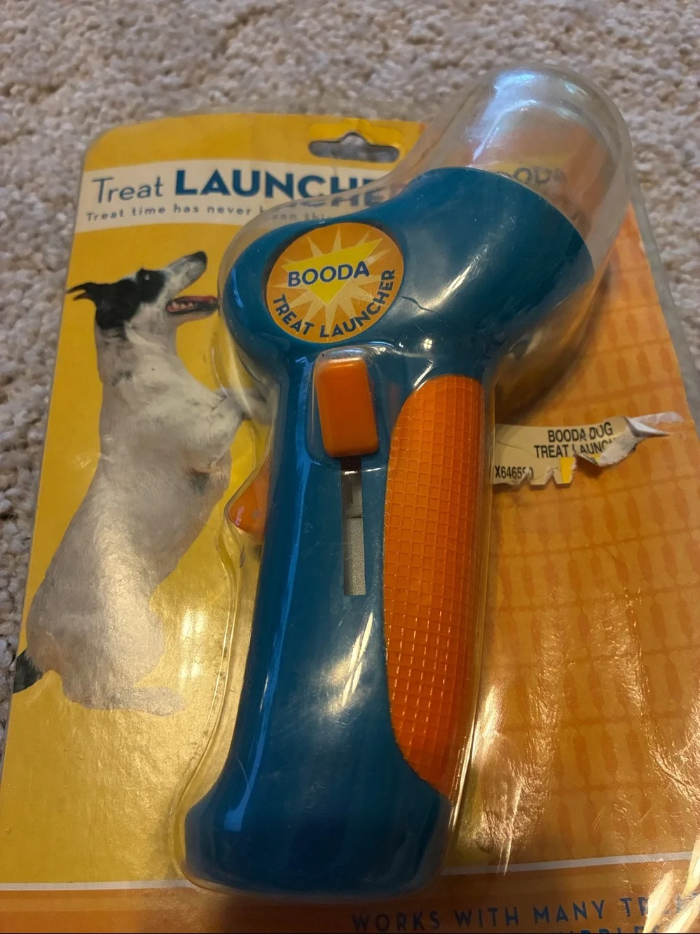 Booda Treat Launcher Dog Toy in Blue & Orange NWOT
